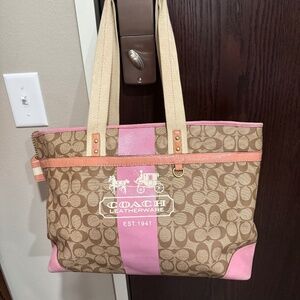 Coach Leather ware “Diaper Bag” L0773-11763 Pink Heritage Bag